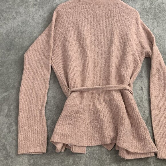 ATM Cardigan Womens Medium Blush Belted Long Sleeves Sweater Wool Cashmere Blend - Picture 10 of 11